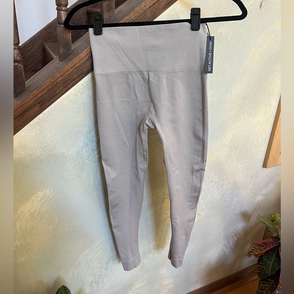 OUAI x Set Active Beige Leggings